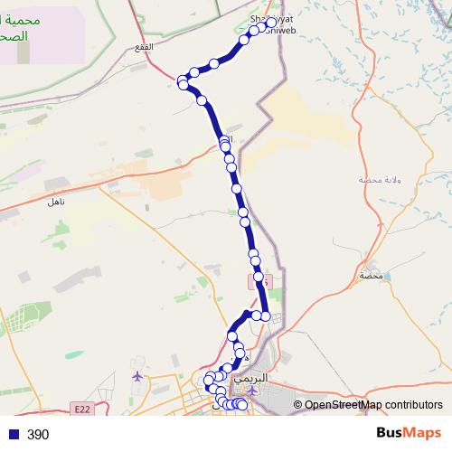 390 bus Line Map