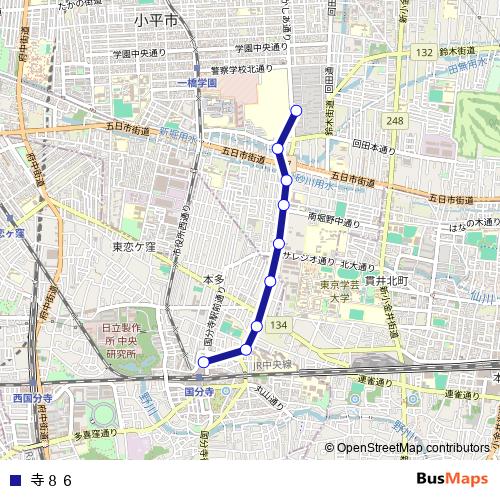 寺８６ bus Line Map
