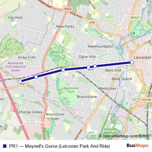 PR1 bus Line Map