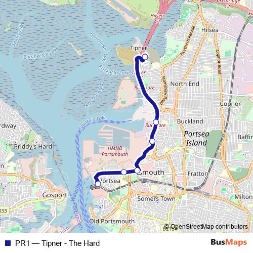 PR1 bus Line Map