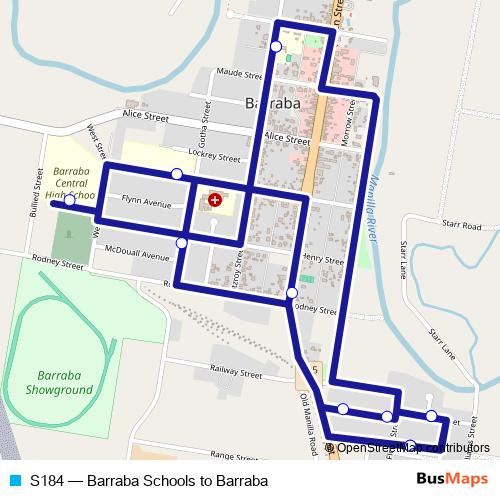 S184 bus Line Map