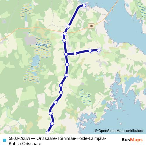5802-2suvi bus Line Map