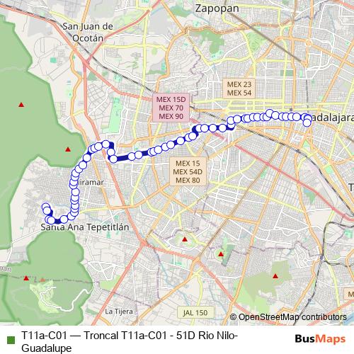 T11a-C01 bus Line Map