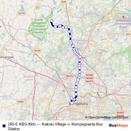 285-E KBS-Kklv bus Line Map
