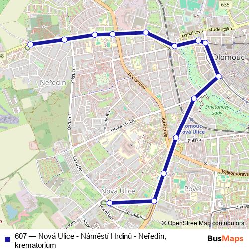 607 tram Line Map