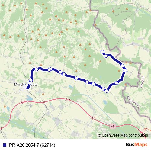 PR A20 2054 7 (62714) bus Line Map