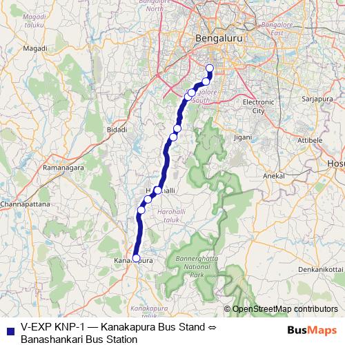 V-EXP KNP-1 bus Line Map