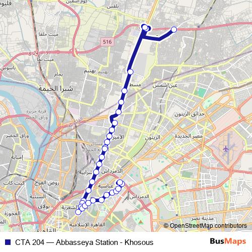 CTA 204 bus Line Map