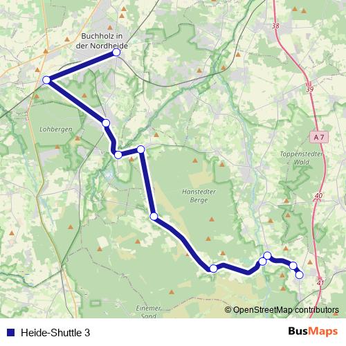 Heide-Shuttle 3 bus Line Map