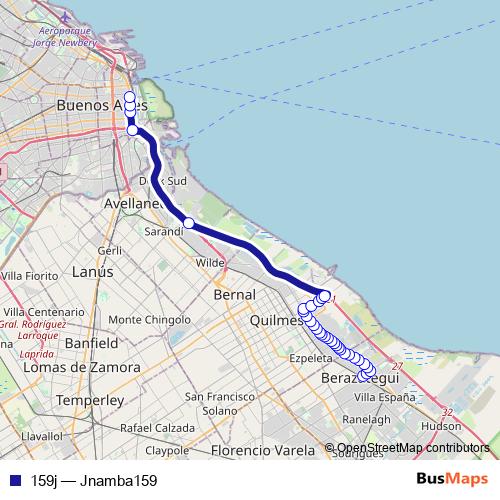 159j bus Line Map