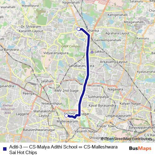 Aditi-3 bus Line Map