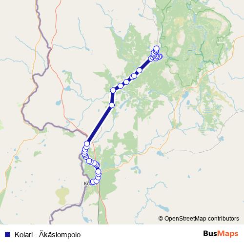 Kolari - Äkäslompolo bus Line Map