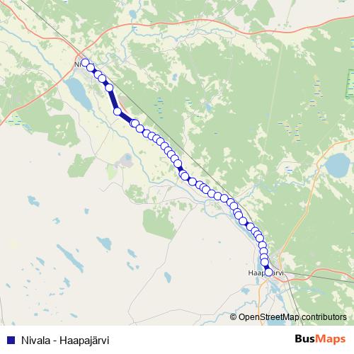 Nivala - Haapajärvi bus Line Map