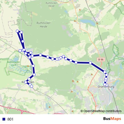 801 bus Line Map