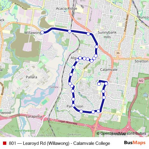 801 bus Line Map