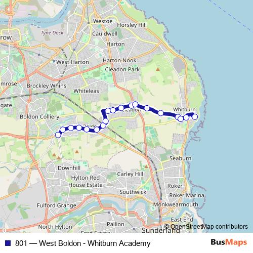 801 bus Line Map