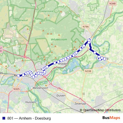 801 bus Line Map