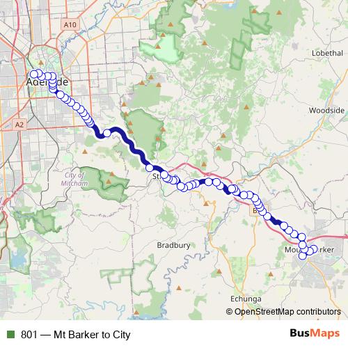 801 bus Line Map