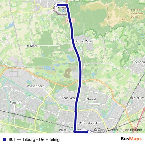 801 bus Line Map