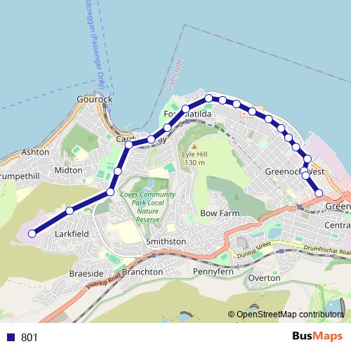 801 bus Line Map