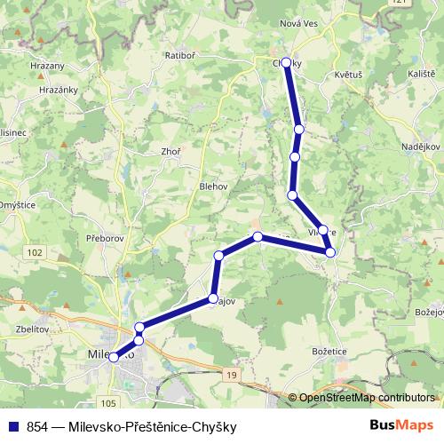 854 bus Line Map