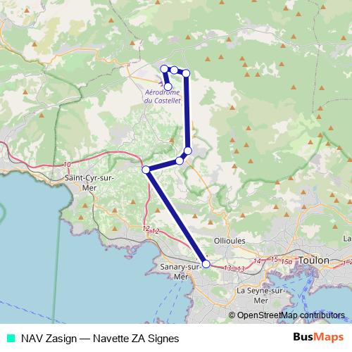 NAV Zasign bus Line Map