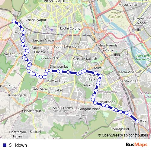 511down bus Line Map
