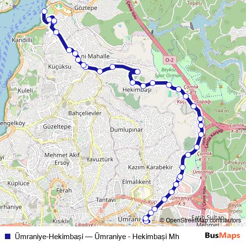 Ümraniye-Hekimbaşi bus Line Map