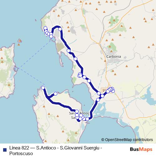 Linea 822 bus Line Map