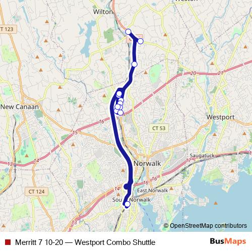 Merritt 7 10-20 bus Line Map