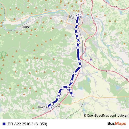 PR A22 2516 3 (61350) bus Line Map