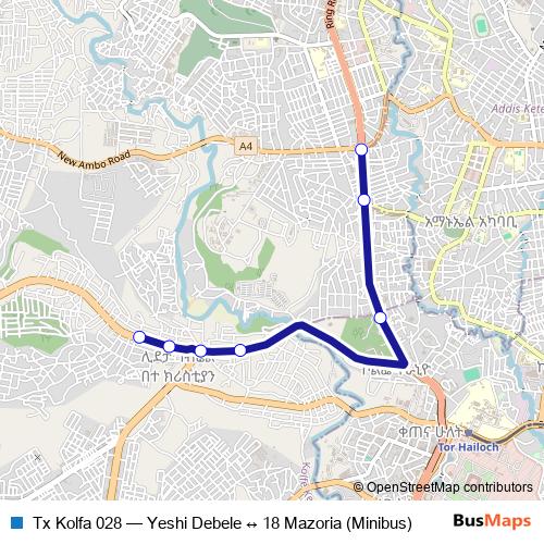 Tx Kolfa 028 bus Line Map