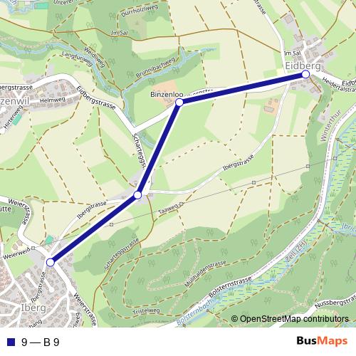 9 bus Line Map