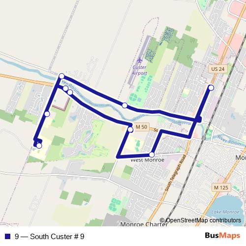 9 bus Line Map