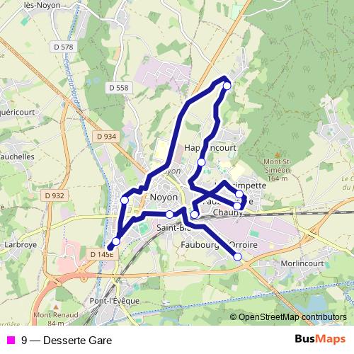 9 bus Line Map