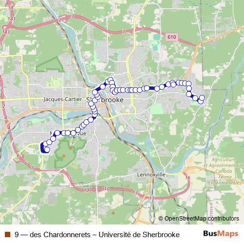 9 bus Line Map