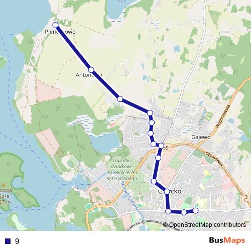9 bus Line Map