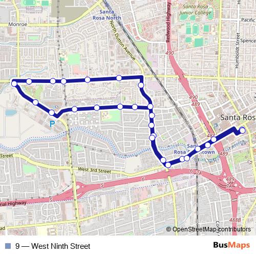 9 bus Line Map