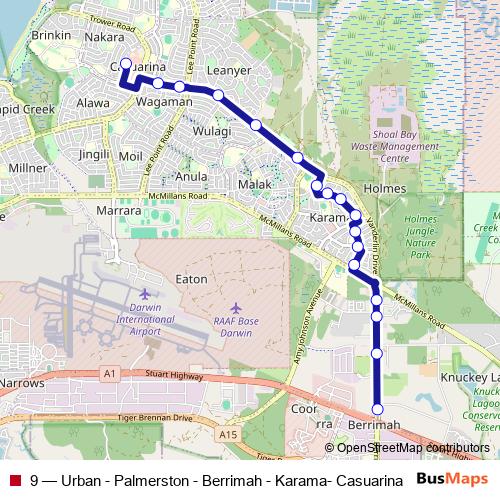 9 bus Line Map
