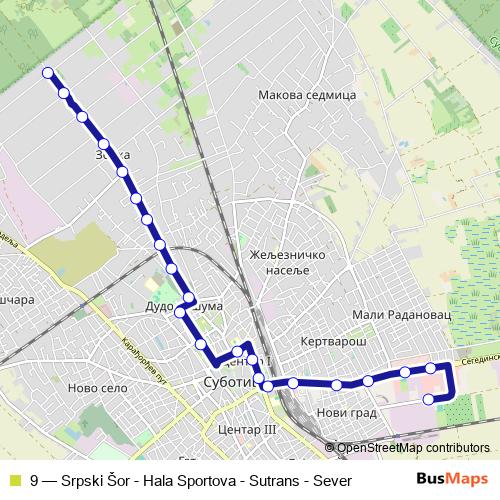 9 bus Line Map