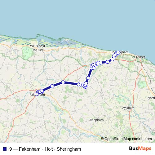 9 bus Line Map