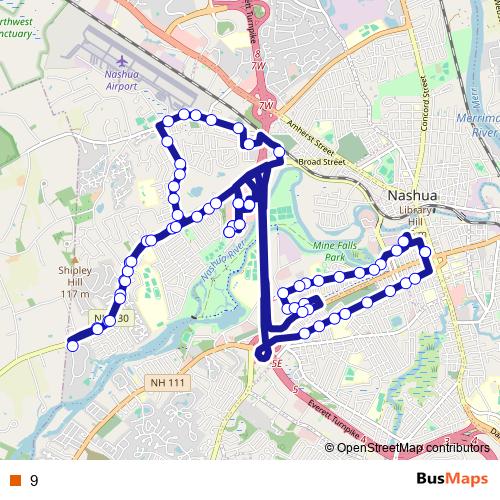 9 bus Line Map