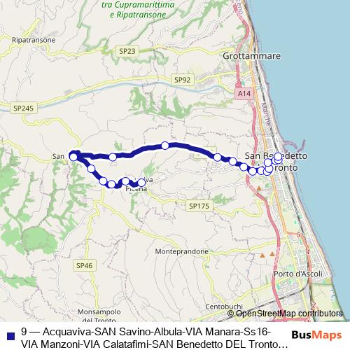 9 bus Line Map