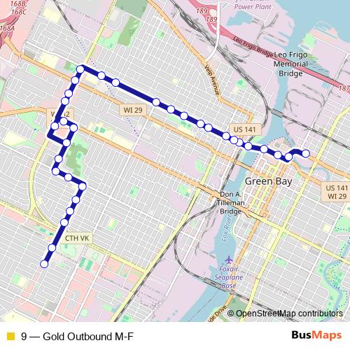 9 bus Line Map