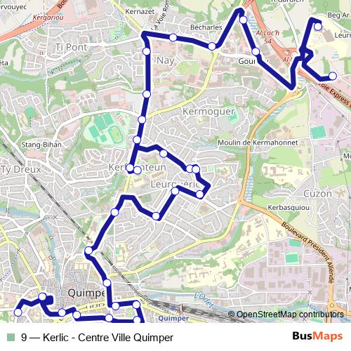 9 bus Line Map