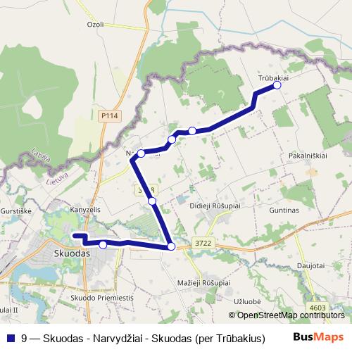 9 bus Line Map