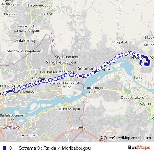 9 bus Line Map