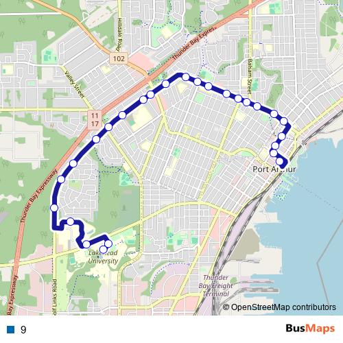 9 bus Line Map