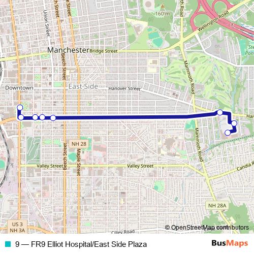 9 bus Line Map