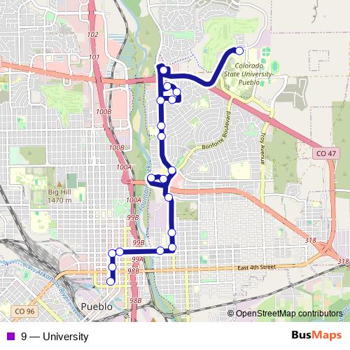 9 bus Line Map